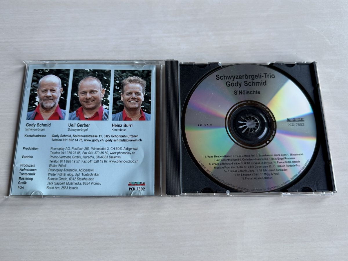 CD: Schwyzerörgeli-Trio Gody Schmid - S'Nöischte CD – Usato da Oberried Brienz venduto da Chyara 2