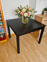 90x90/168 IKEA BJURSTA Esstisch ausziehbar – schwarz