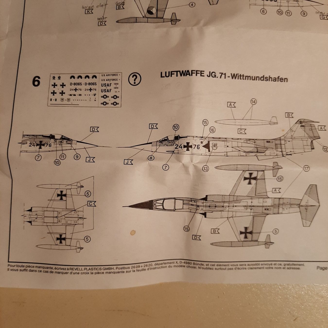 Lockheed Kit di modellismo & Modellini statici: 1929 ... Lockheed F-104 G Starfighter ... Airfix 02011 – Usato da Bonstetten venduto da Benibanny59 1