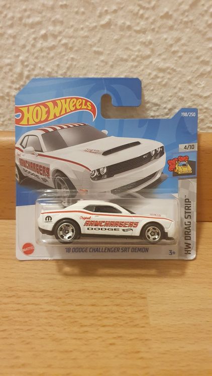 Custom Hot Wheels 2018 Dodge Challenger SRT Demon in Jegs Yellow and Black With Black Race Wheels With Hoosier Rubber Tires