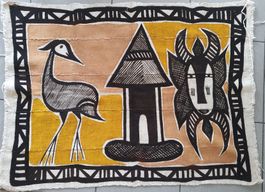 Toile de Korhogo –  Textilbild aus der Elfenbeinküste Afrika