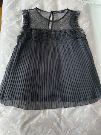 Zara Bluse schwarz mit Spitze