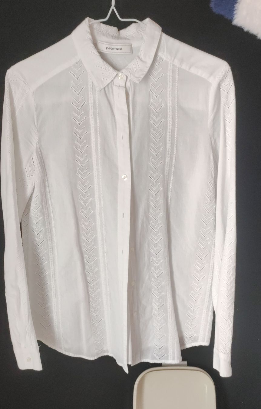 Promod Camicette: Chemise blanche brodée taille s – Usato da Neuchâtel venduto da pie_8t6p
