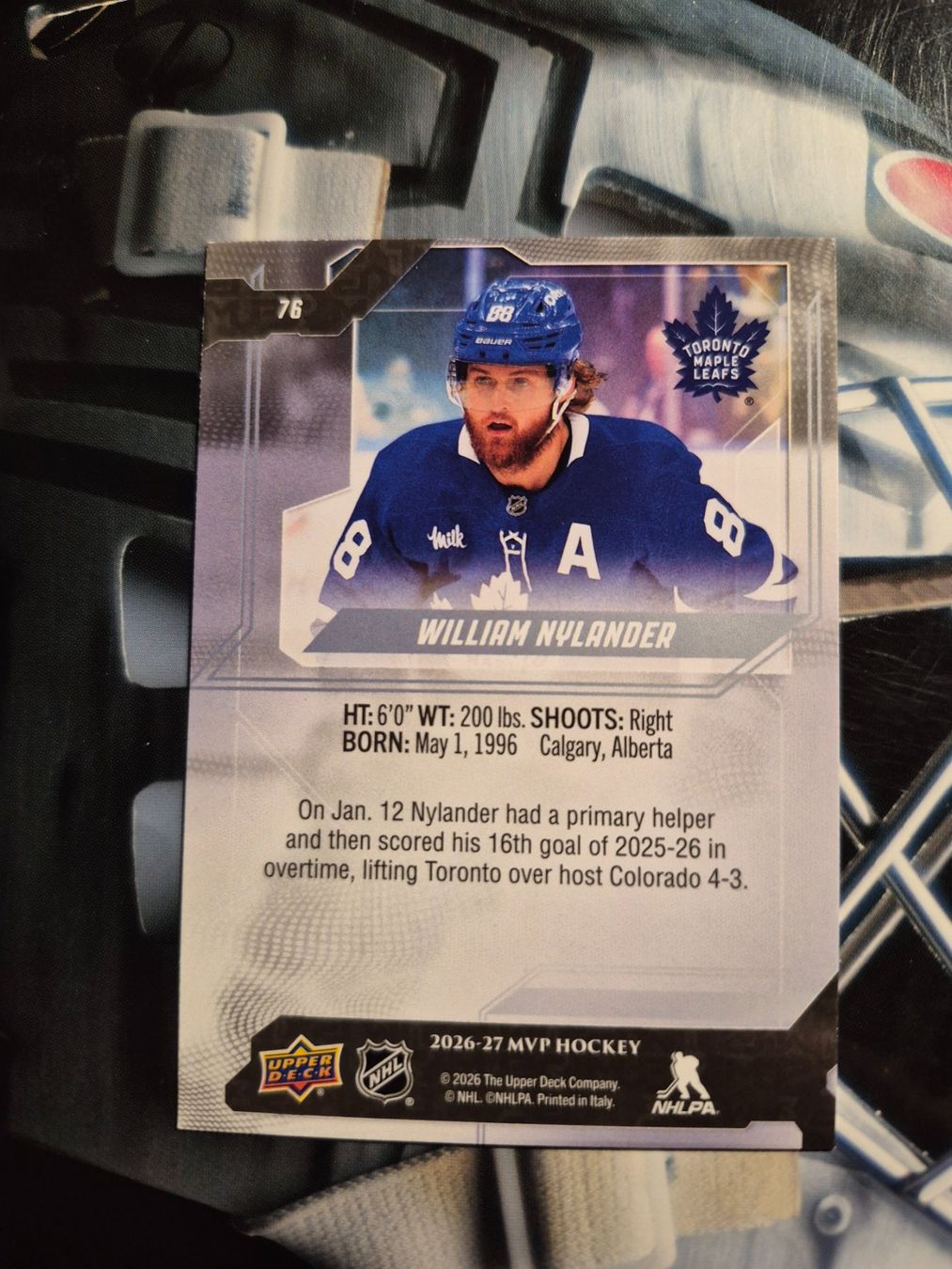 NHL Cartes à collectionner: NHL William Nylander Toronto Maple Leafs – D'occasion à Treiten par Sauber73 1
