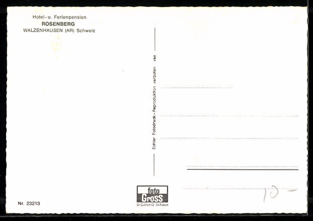 Cartoline postali: Walzenhausen /Vorarlberg, Pension Rosenb – Usato da Berlin venduto da bartko-reher 1
