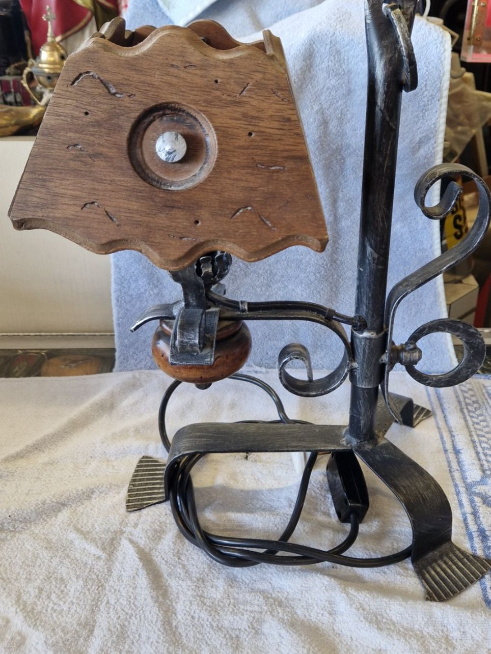 Lampes: Schmiedeisene Vintage Nachttischlampe – D'occasion à Wädenswil par tome70 4