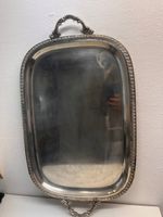 Antikes grosses Serviertablett versilbert 62 cm. (1900)