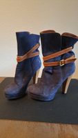 Winterstiefel, High heels, gefüttert, Leder, Grösse 38