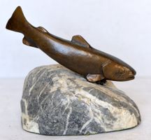 Bronze animalier "poisson/truite" signé Reussner