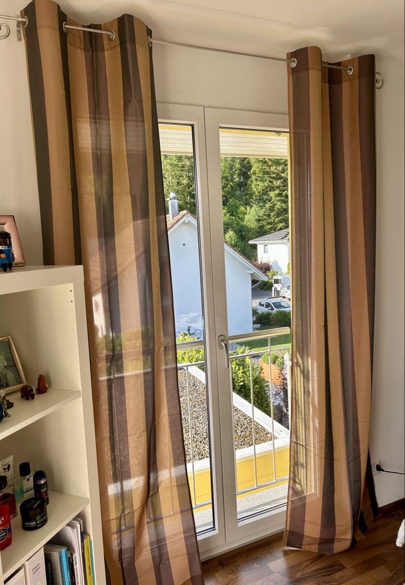Tende: 2 Vorhänge, Dekoschals gestreift mit Ösen – Usato da St. Urban venduto da uschi73 1