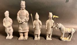 Vintage chinesisches Terrakotta Armee Figuren mit Pferd