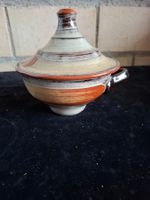 Keramik Topf/Schüssel mit Deckel, Vintage Stil, Braun