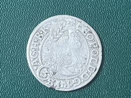 Silbermünze Leopold I 3 Kreuzer 1668