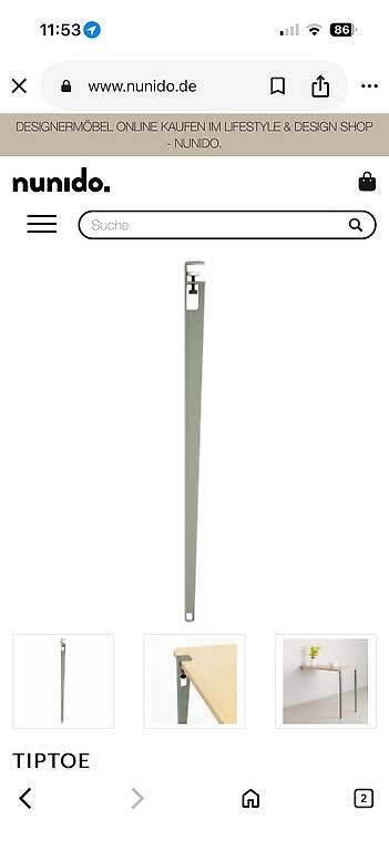 Sonstiges Mobiliar: 2 Tischbeine TIPTOE, Eukalyptus-green – Gebraucht aus Zürich von ana_vl9s 2