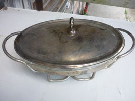 Speiswärmer Glaseinsatz  Silber Rechaud