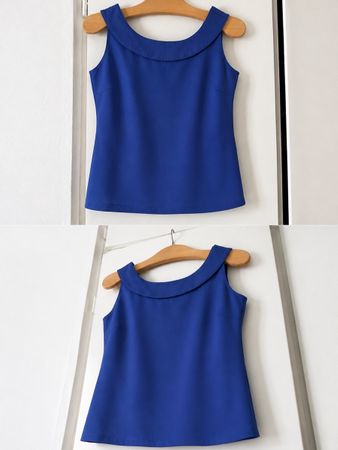haut bleu roi sans manches taille 36