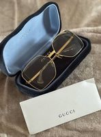 Authentic GUCCI Women's Gold-Tone Metal Frame Glasses
