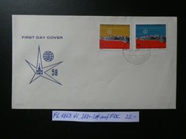 FL 1958 Nr. 313+314 auf FDC