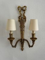 Antike Louis XV Messing-Wandlampe, 2-armig, Rokoko Stil