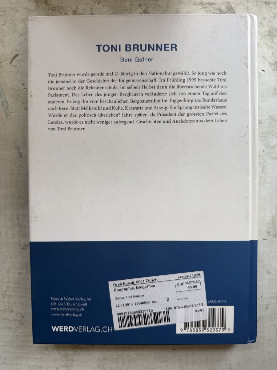 Bücher: Toni Brunner – Gebraucht aus Dietikon von Buchantiqdietikon 4