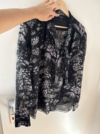 Chemisier Giambattista Valli noir motif floral état neuf