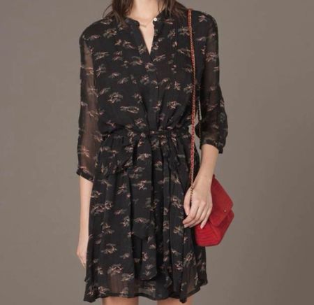 Sessun leichtes Kleid GR. XS Schwarz Muster Viskose Michiki