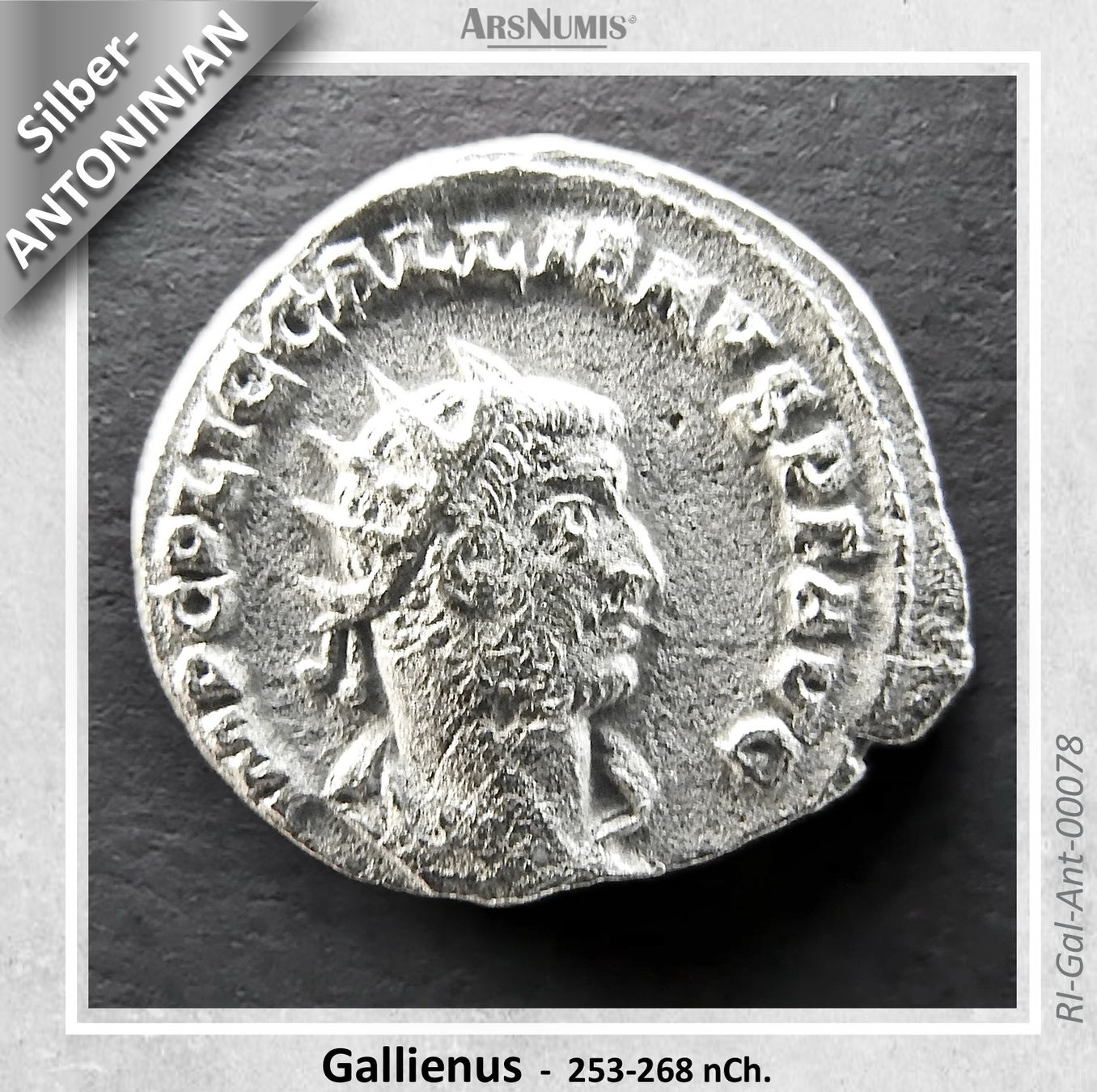 Alle Münzen: Römische Silbermünze - Gallienus – Gebraucht aus Oberwil b. Zug von ArsNumis