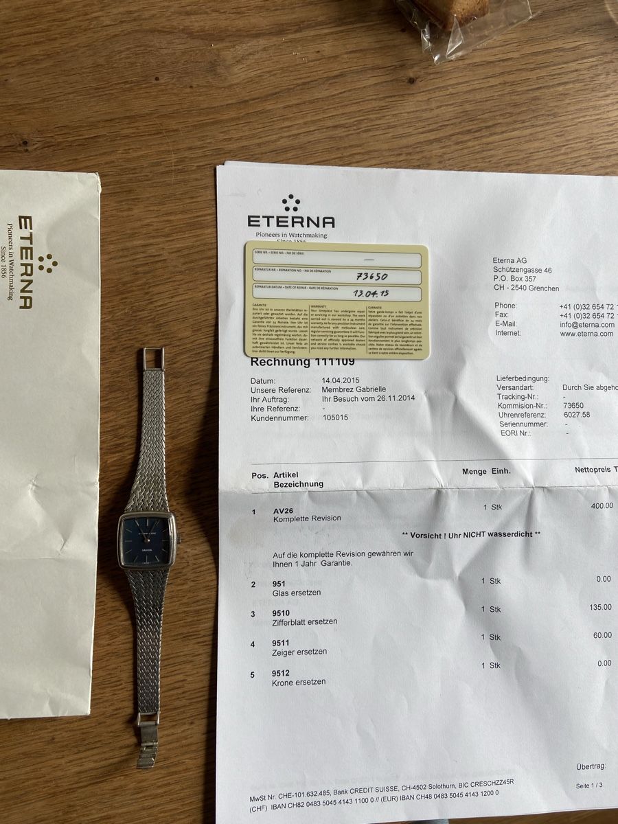 Eterna Uhren: Eterna Sahida Silber Uhr – Gebraucht aus Herrenschwanden von Coke_15 1