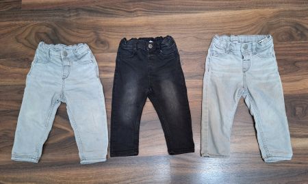 Jeans/Hosen, Grösse 80, H&M, grau und schwarz, 3 Stück