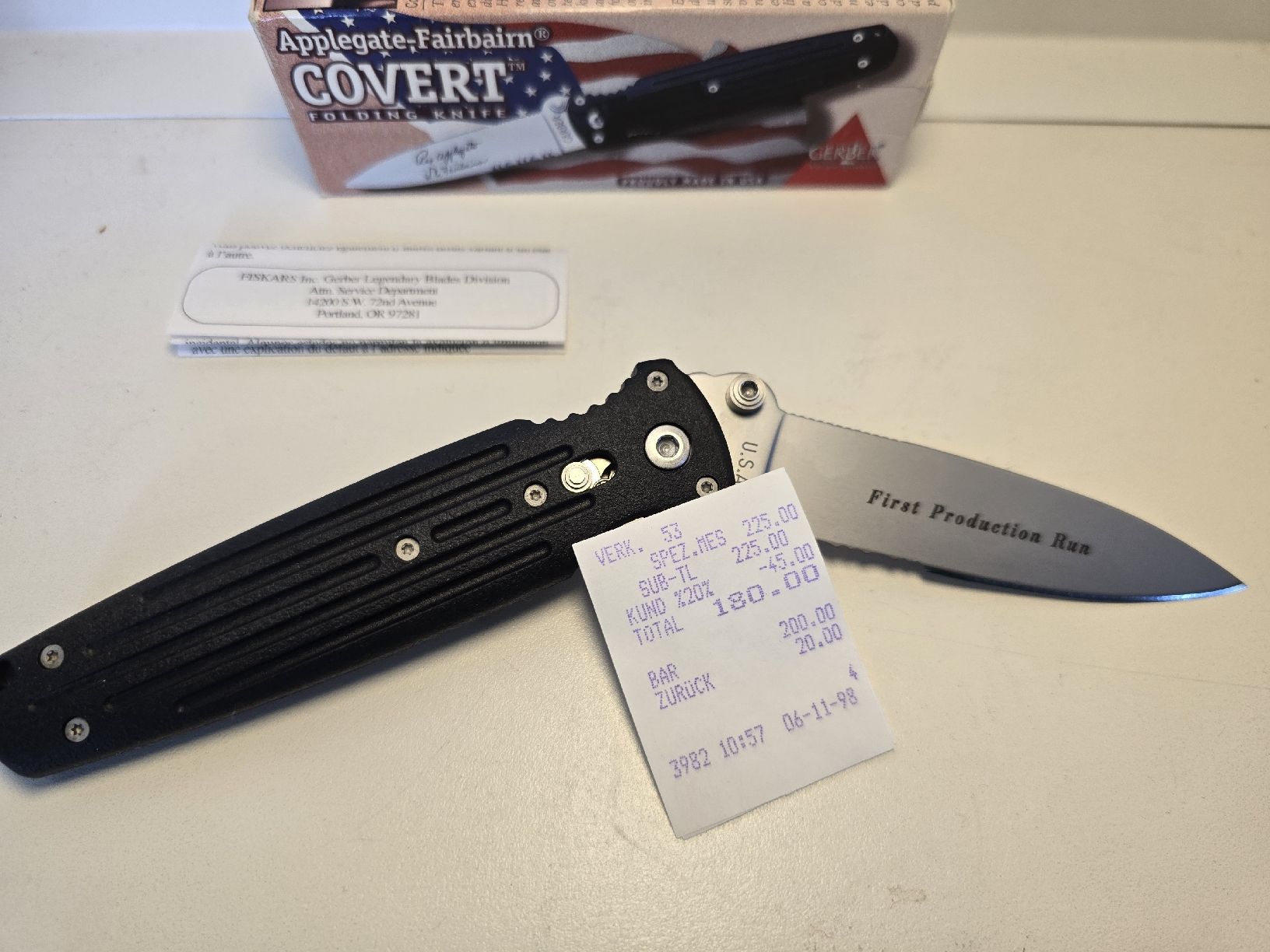Gerber Zubehör: *Gerber Applegate-Fairbairn Covert Klappmesser ATS-34 – Neu (gemäss Beschreibung) aus winterthur von Sammlerecke 3