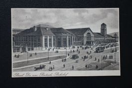 Ansichtskarte Basel Badischer Bahnhof gebraucht gelaufen
