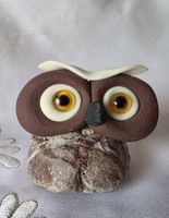 Eule Figur ist ein Natur Stein Handgemacht und einzigartig