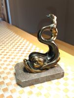 Art Deko Briefbeschwerer Bronze, Marmor signiert um 1930Top
