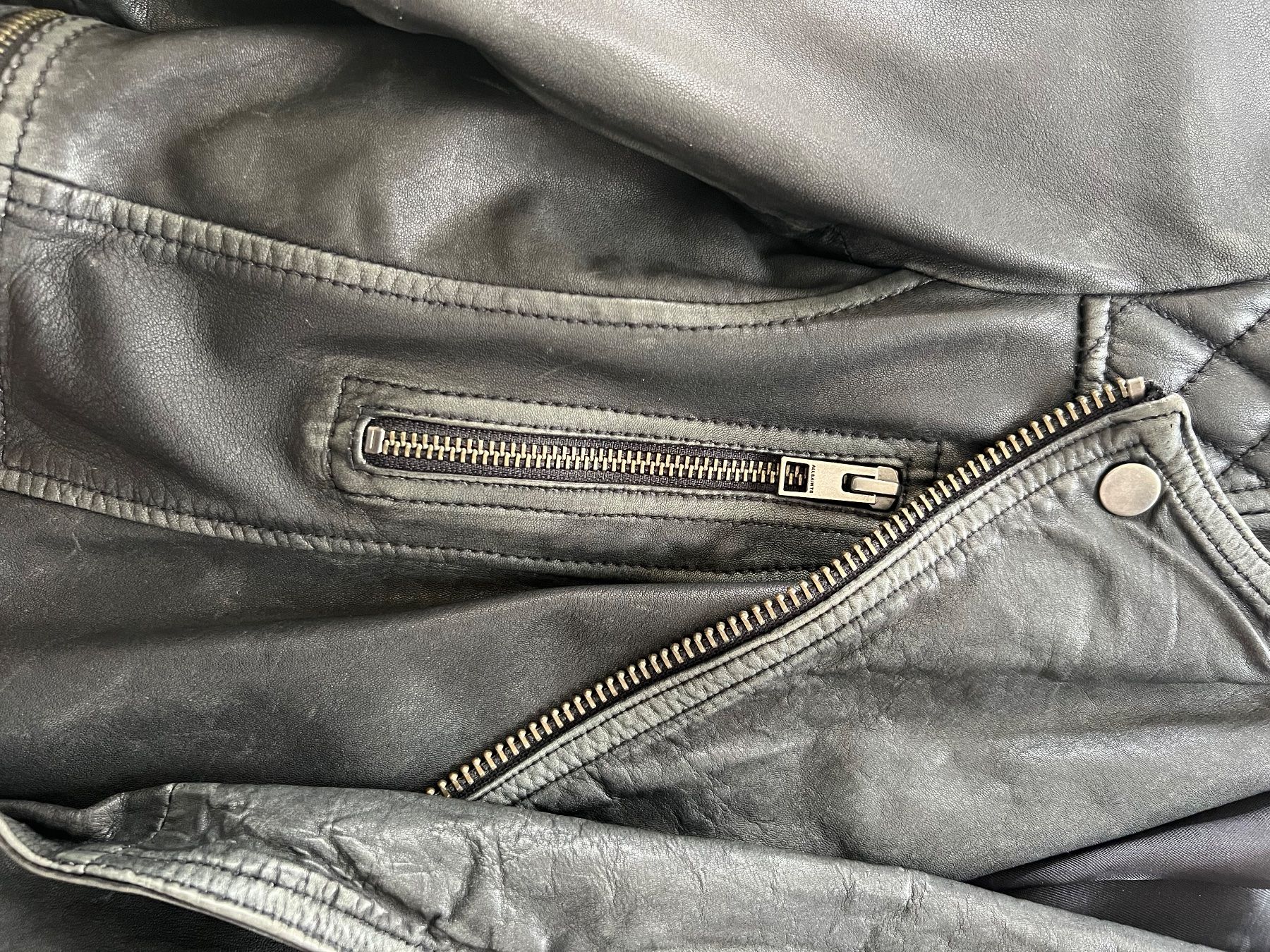Giacche: All Saints Lederjacke in Schwarz – Usato da Port venduto da lau_pdf5 5