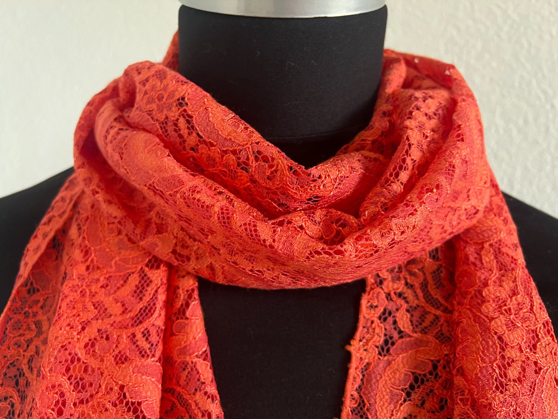 Colora Foulard & Sciarpe: Colora Spitzen Schal, Dunkelorange, NEU – Nuovo (secondo la descrizione) da Worb venduto da farben20zauber 1