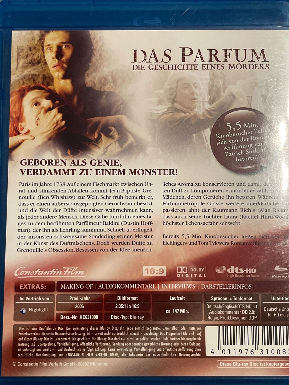 Tutti i DVDs: Das Parfum  (2006) – Nuovo (secondo la descrizione) da Waldenburg venduto da Gonzo8 1