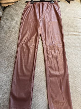 braune Lederleggings