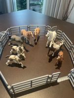 Schleich Pferdehof Stallungen und Zäune, wie neu, Sommer-Spa