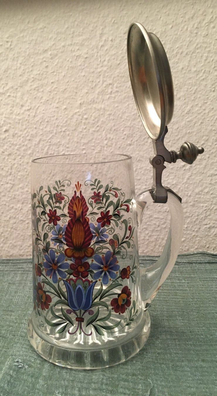 Bicchieri: Bierkrug mit Zinndeckel / Handarbeit – Usato da Zürich venduto da loriana 2