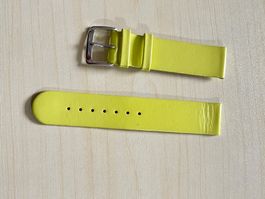 Frisches Uhreband aus Leder, Neongelb, 20 mm, Sommerstyle
