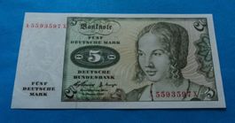Deutschland: 5 Mark 1960, Bankfrisch.