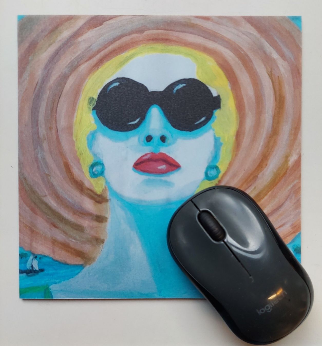 Tappetini per mouse: Mousepad Frau mit Strandhut – Nuovo (secondo la descrizione) da Ebikon venduto da huwmech 1