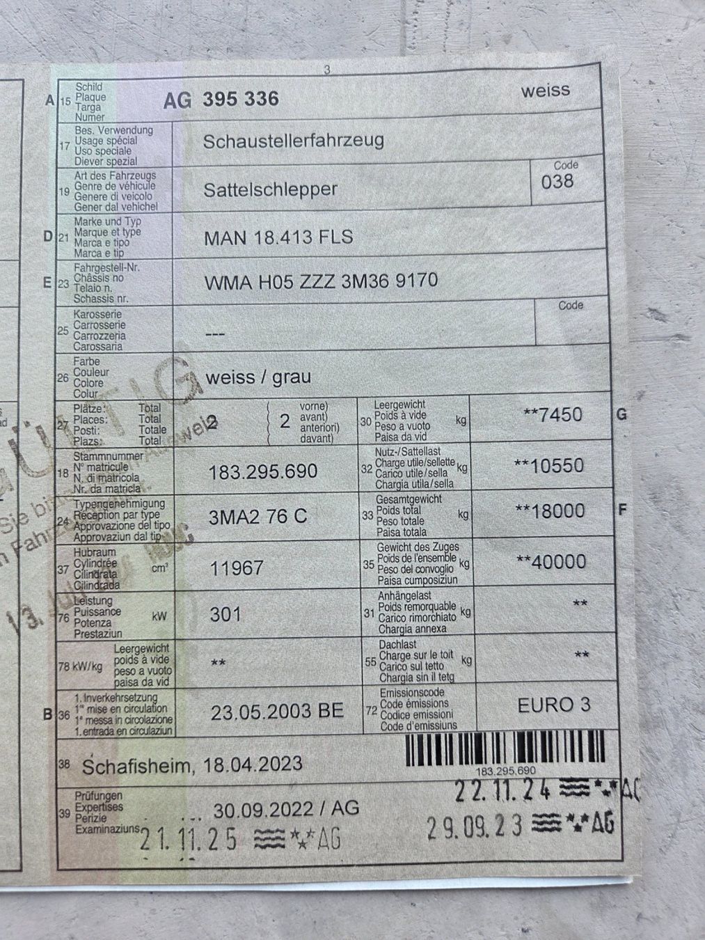 Man Autocarri: Sattelschlepper MAN – Usato da Mägenwil venduto da gemini78 1