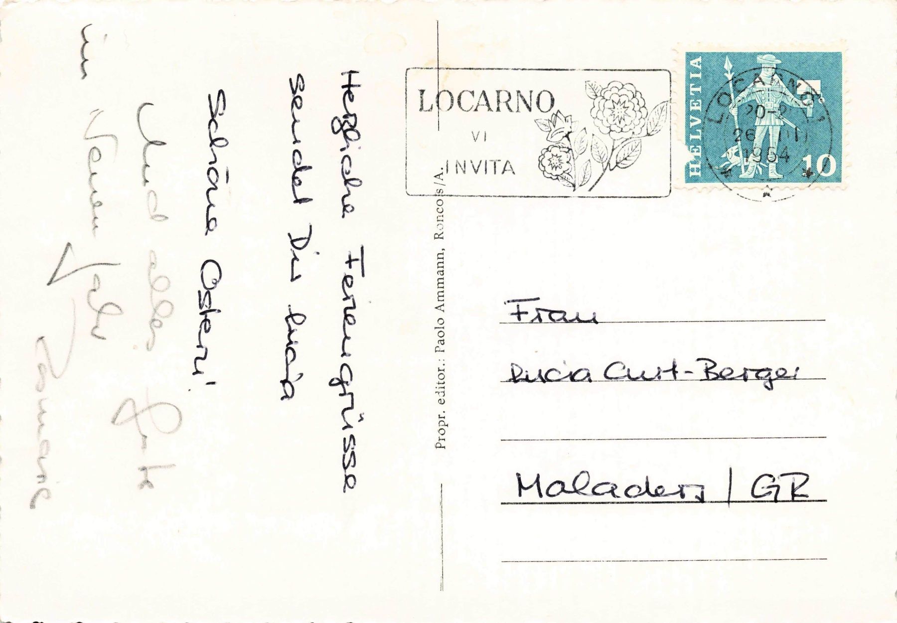 Cartoline postali: Ronco sopra ascona G – Usato da Biasca venduto da Blenio71 1
