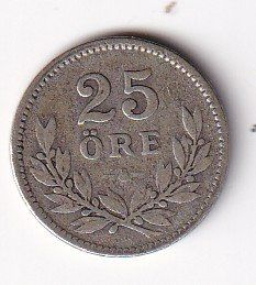 Tutti le monete: Schweden 25 öre 1917 Silber – Usato da Neuchâtel venduto da karlpierrino 1
