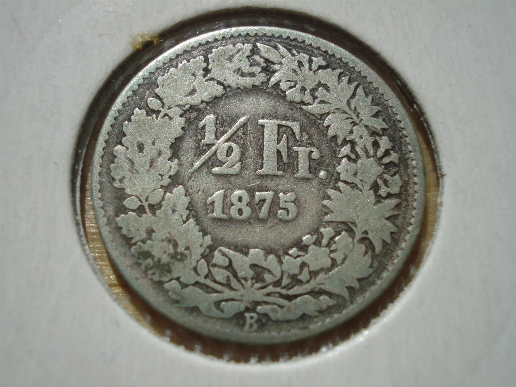 Tutti le monete: (146)  1/2 Franken  1875 – Usato da Erlach venduto da Net-Coins 1