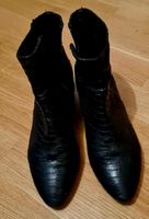 Schwarze Boots, Leder, Grösse 36