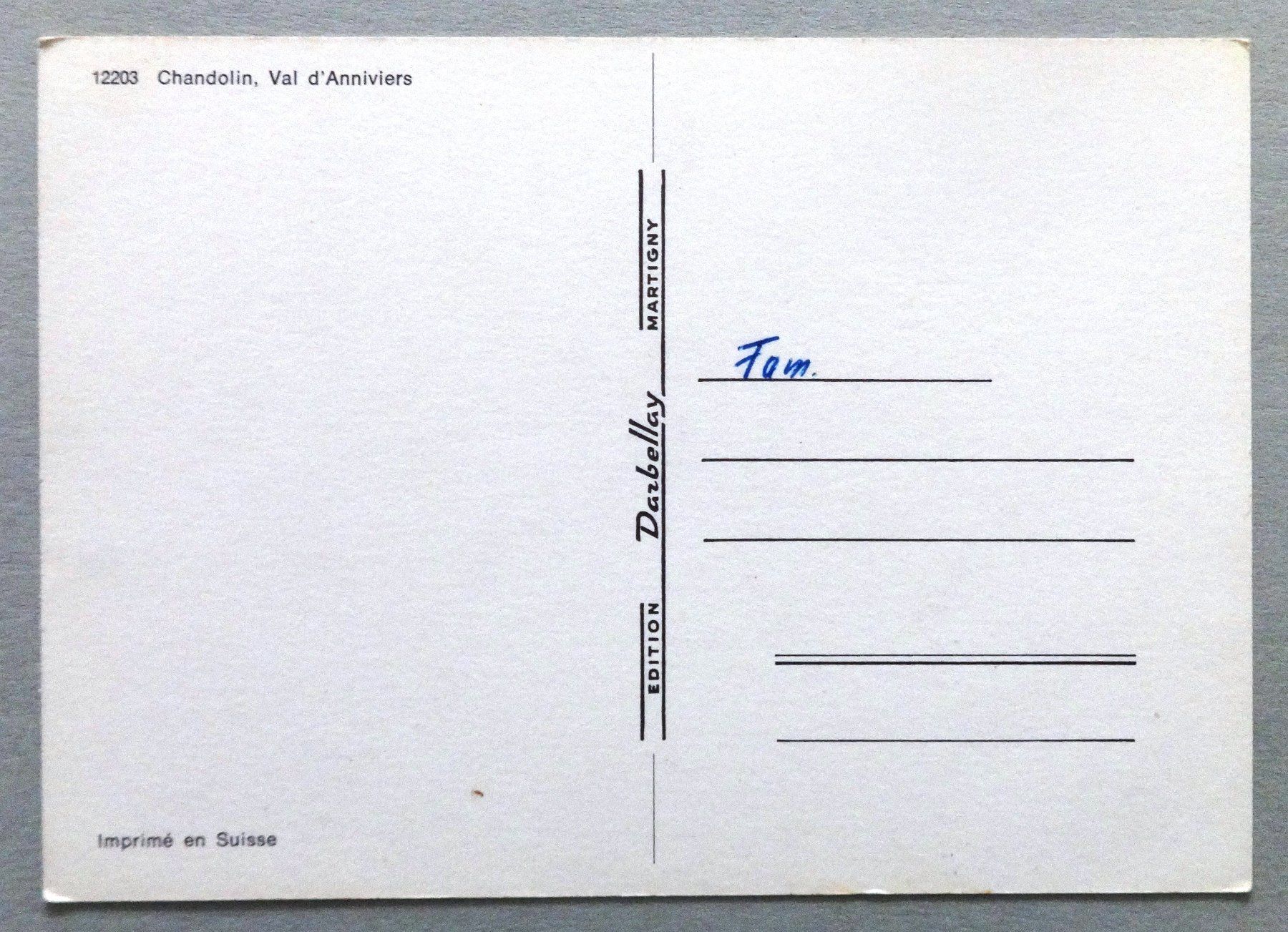 Cartes postales: Chandolin, Val d' Anniviers – D'occasion à Fétigny par Billy2miny 1