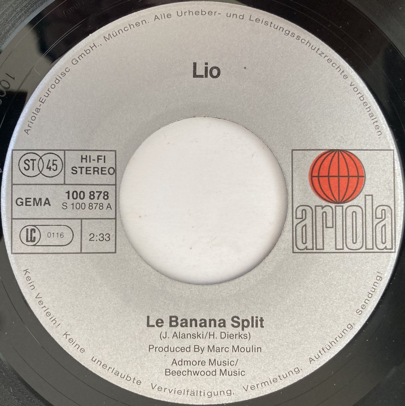 Dischi in vinile: LIO - LE BANANA SPLIT – Usato da Bottens venduto da hotter-than-hell 2