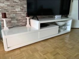 TV-Möbel Hochglanz Weiss – 180 cm